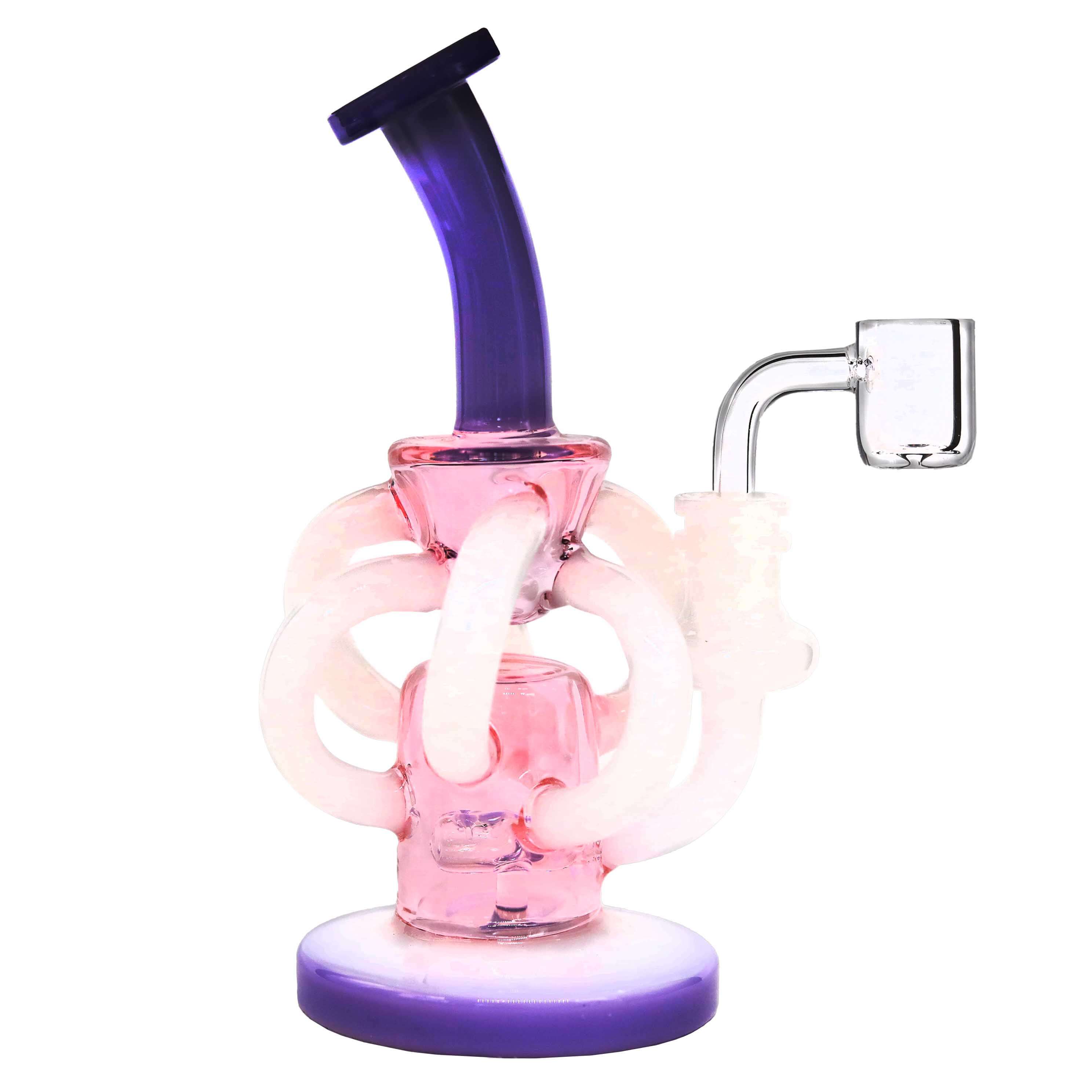 Glass House Slyme Color Recycler Bent Neck Waterpipe (HE-080) | 9 inch | Assorted Colors product image